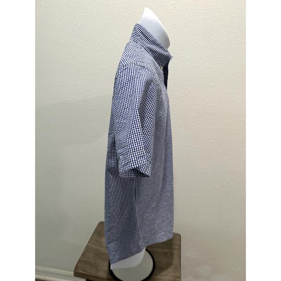 Polo Ralph Lauren Blue & White Check Print Short Sleeve Button-Up Shirt Mens S - Picture 3 of 7